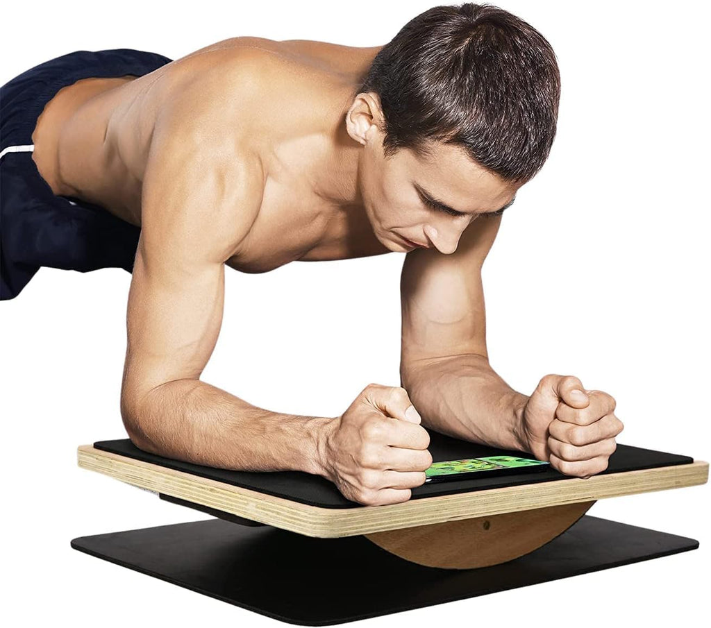 Professional Rocker Balance Board for Leg Workout | 17.5” Rocker Board, Rocker Wooden Balance Board for Balance & Exercises